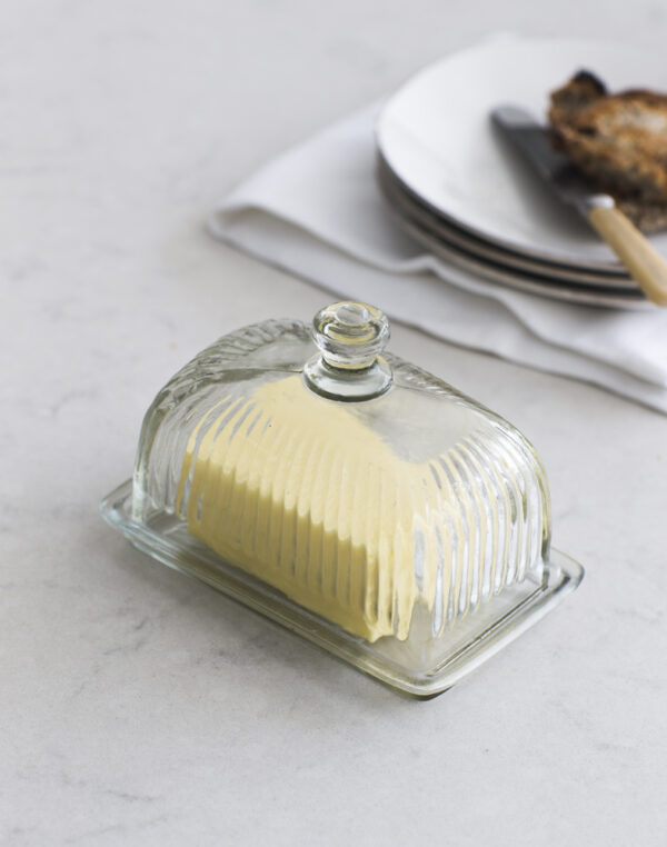 Cornbury Pressed Glass Butter Dish