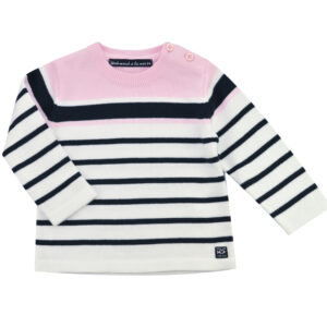 NEWVECCHIO Jumper - Pink and Navy Stripes