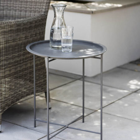 Charcoal Rive Droite Round Bistro Tray Table